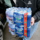 Donated water bottles in Flint in 2016.